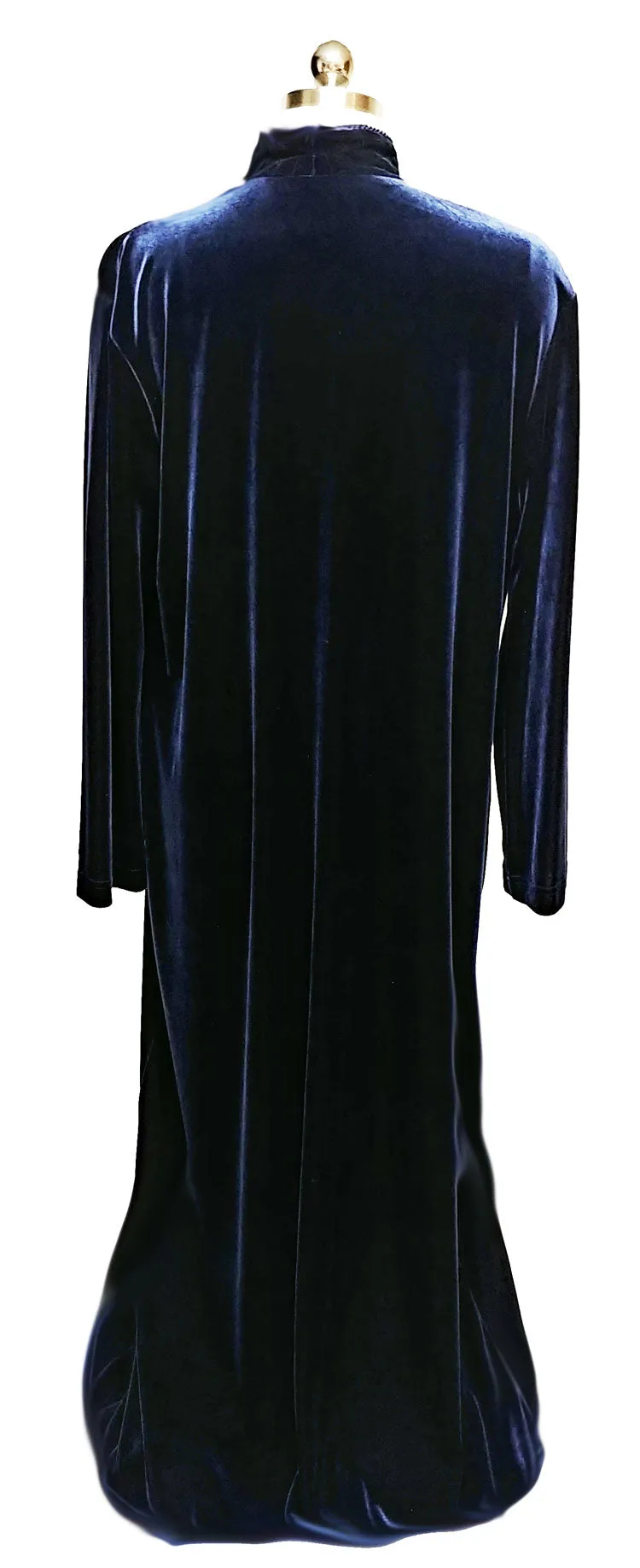 *NEW - DIAMOND TEA LUXURIOUS ZIP UP FRONT VELOUR ROBE IN MIDNIGHT NAVY - SIZE SMALL #1