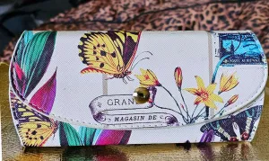 *NEW - EXTRA LARGE BOTANICAL SUNGLASSES / GLASSES CASE WITH BUTTERFLIES & FRENCH WORDING