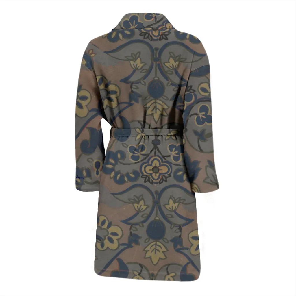 Not Quite Paisley On Light Brown Bath Robe - Men