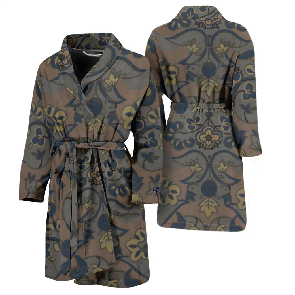 Not Quite Paisley On Light Brown Bath Robe - Men