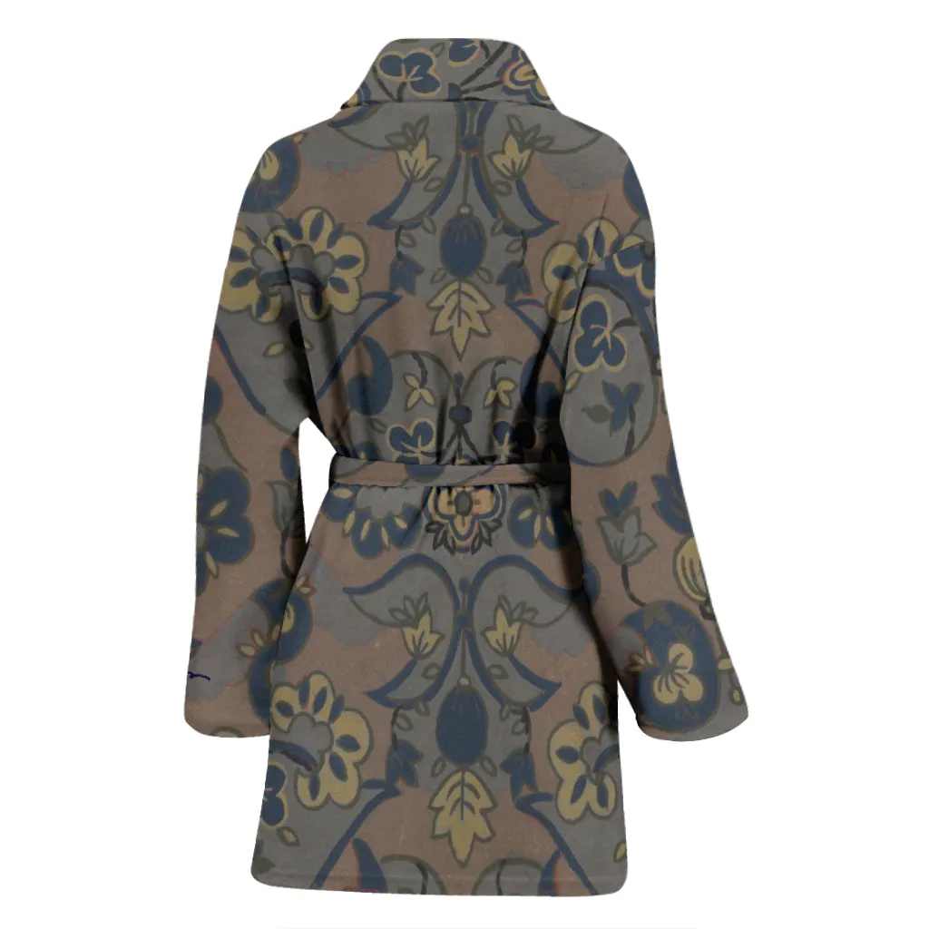 Not Quite Paisley On Light Brown Bath Robe - Women