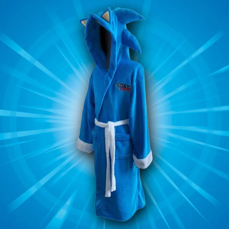 Official Sonic the Hedgehog Cosplay Hooded Adult Bathrobe / Dressing Gown