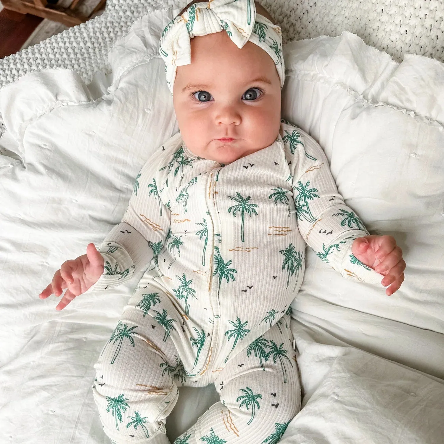 Palm Trees Zip Romper