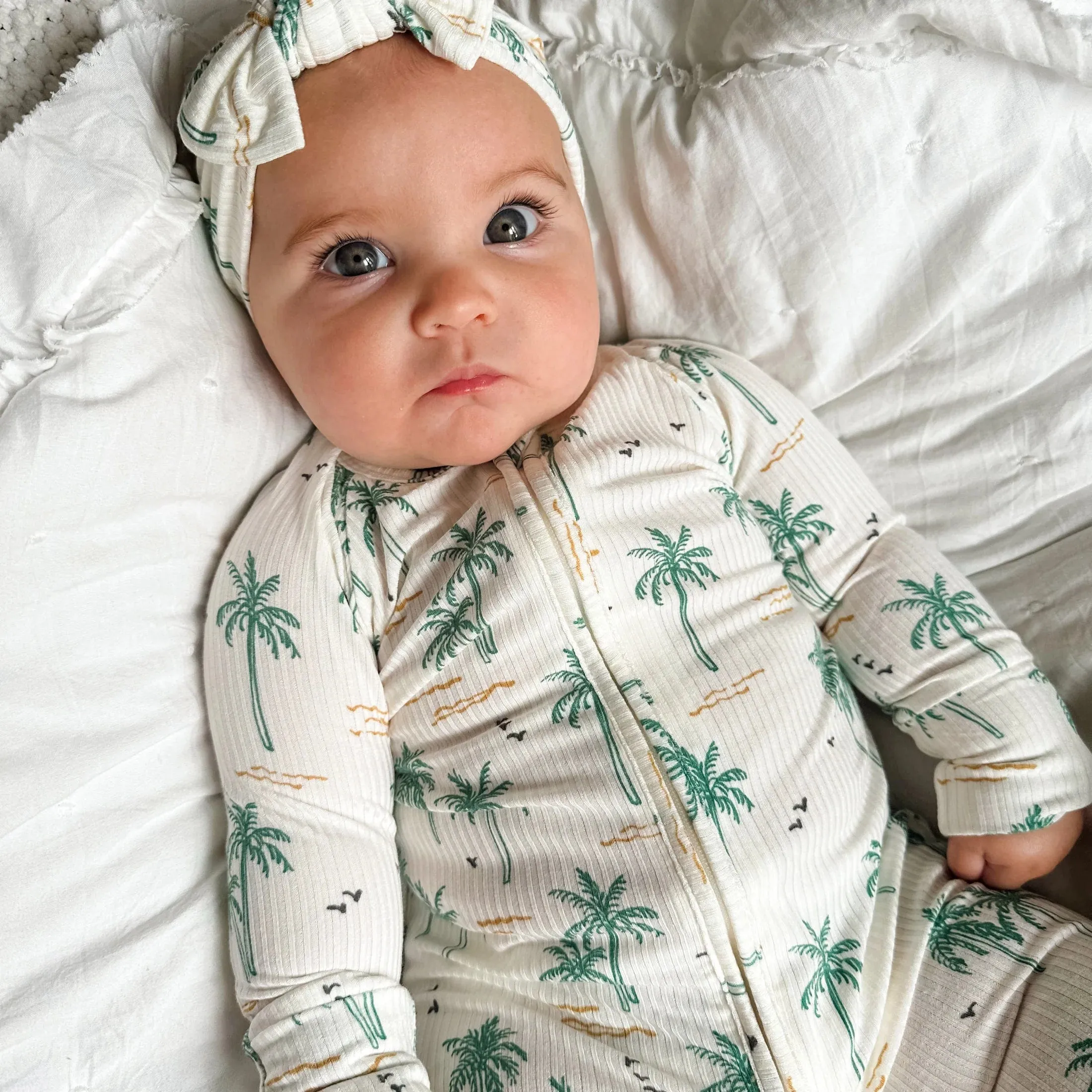 Palm Trees Zip Romper