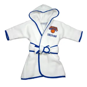 Customizable New York Knicks Plush Robe - Personalized Team Spirit Lounge Wear