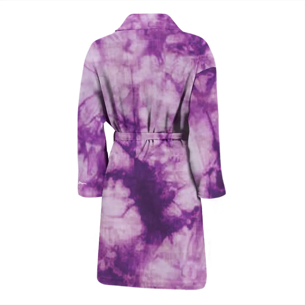 Purple Tie Dye Bath Robe - Men