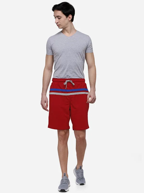 Red Solid Regular Fit Shorts | JadeBlue