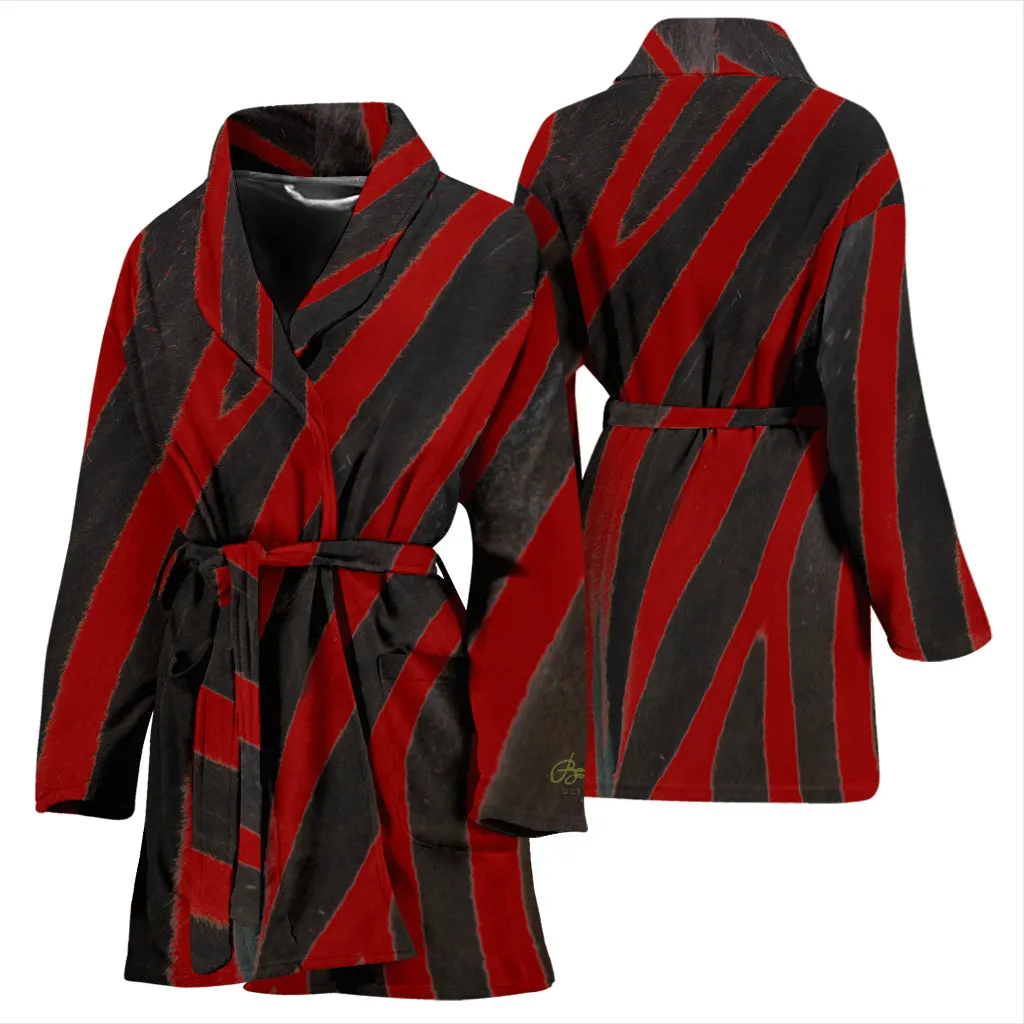 Red Zebra Bath Robe - Women