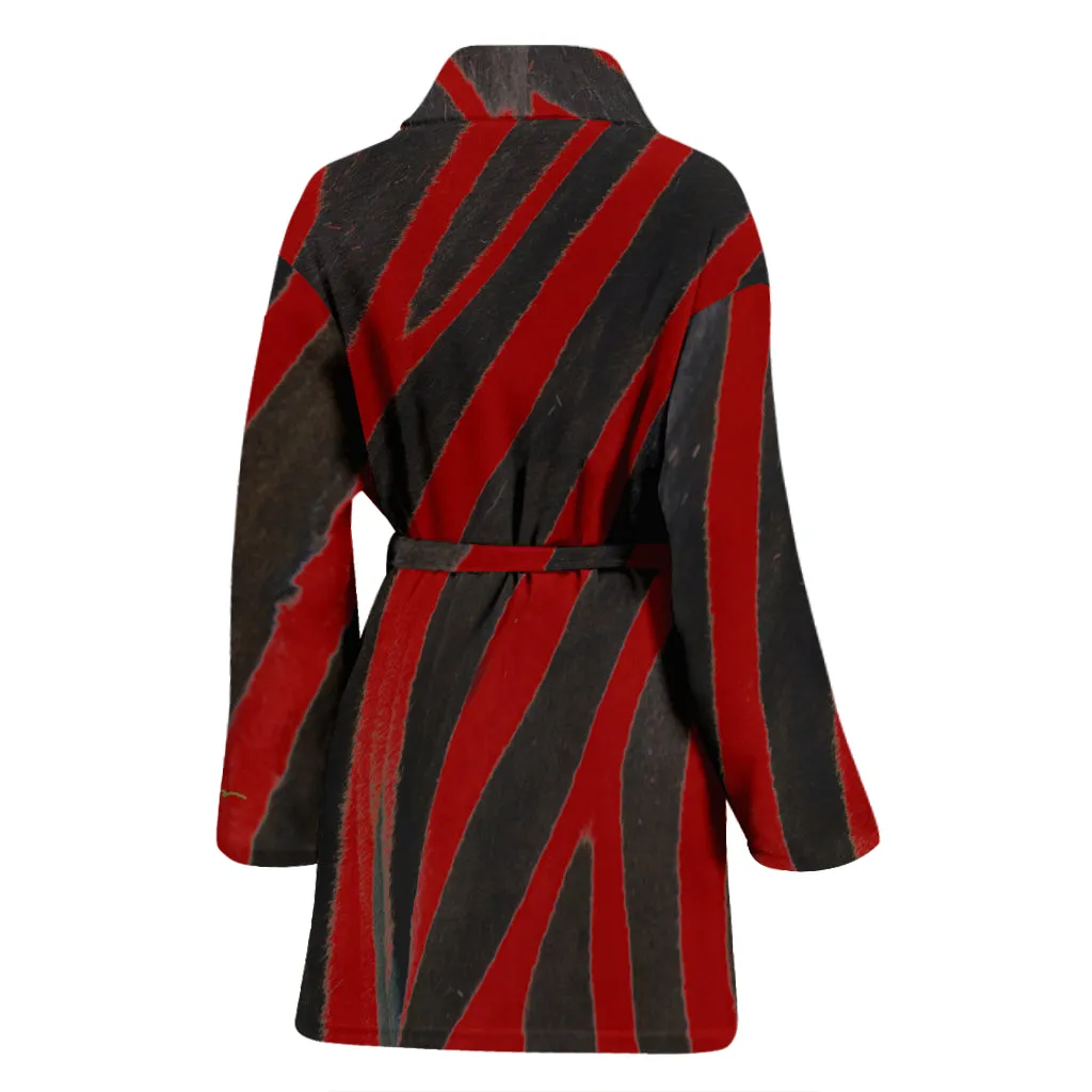 Red Zebra Bath Robe - Women