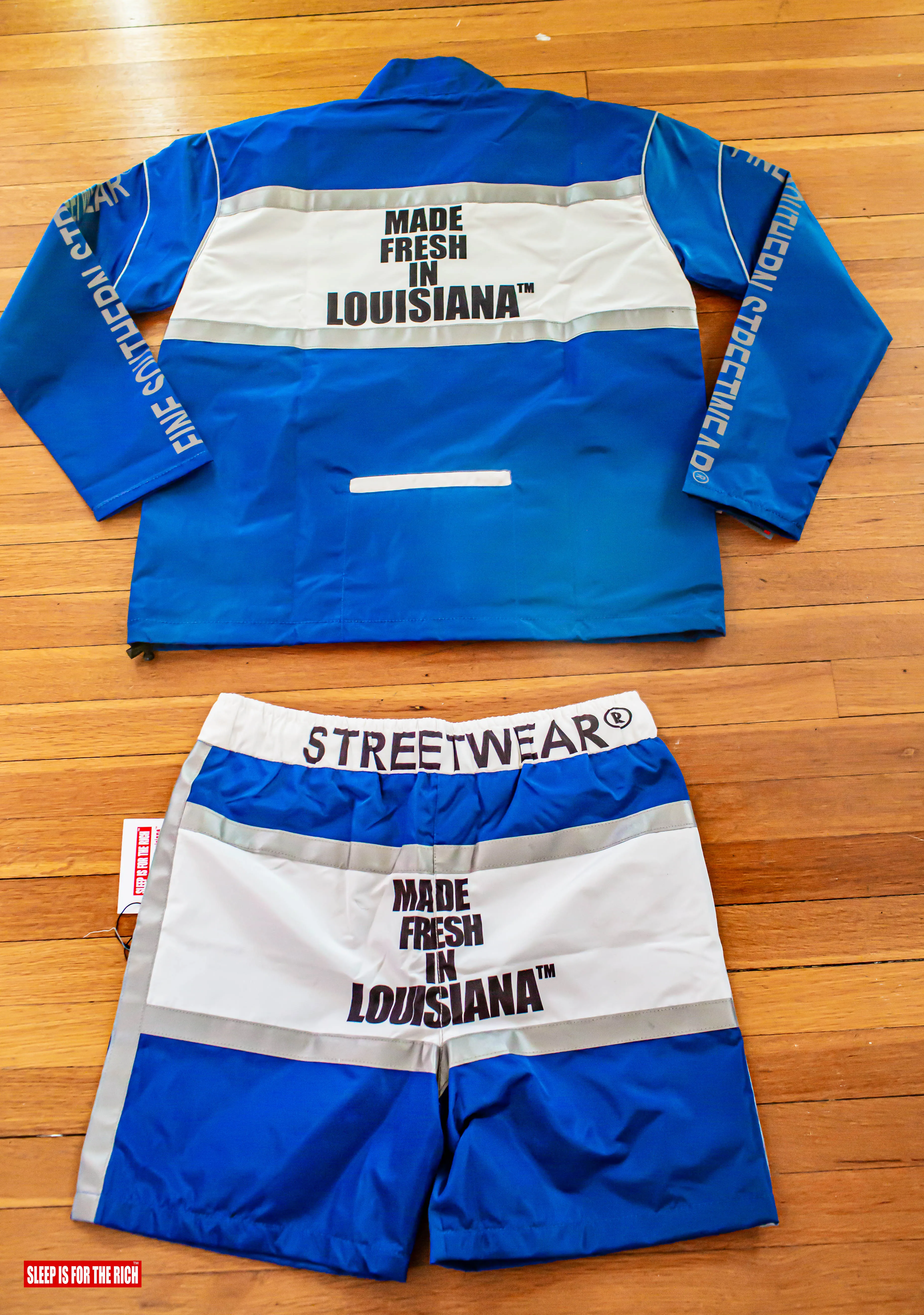 (ROYAL BLUE) 3M REFLECTIVE WINDBREAKER SHORT SETS