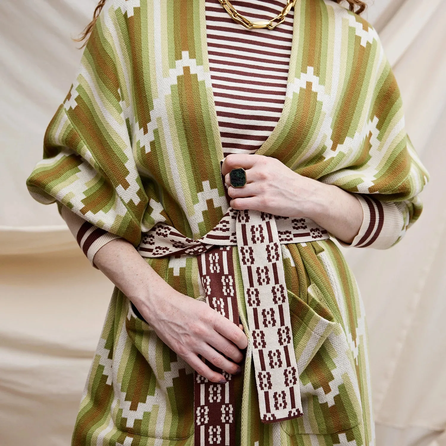 Sage x Clare Nisha Jacquard Robe