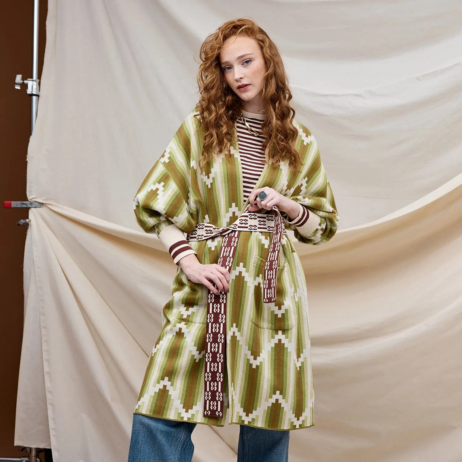 Sage x Clare Nisha Jacquard Robe