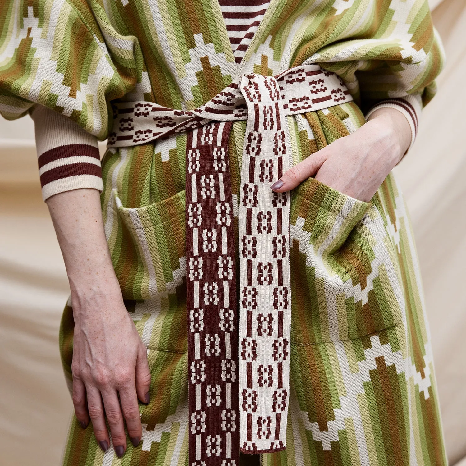 Sage x Clare Nisha Jacquard Robe