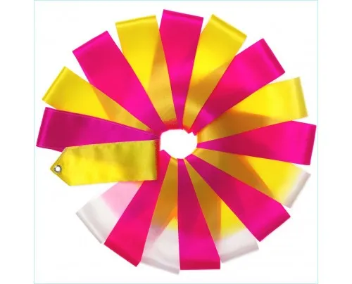 Set Classic Line Multi colored Ribbon 3 Meter Pink,yellow & white   Stick