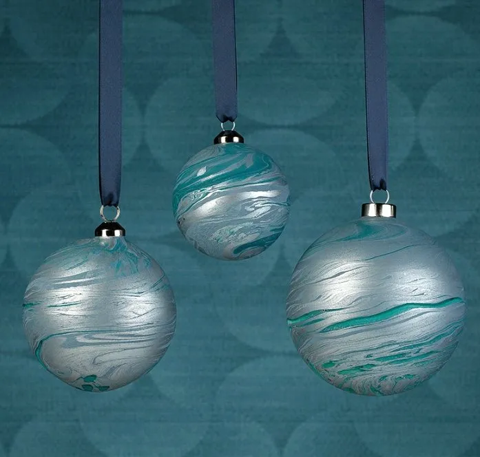 Silver Seas Glass Ball Ornament Sets