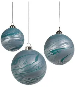 Silver Seas Glass Ball Ornament Sets