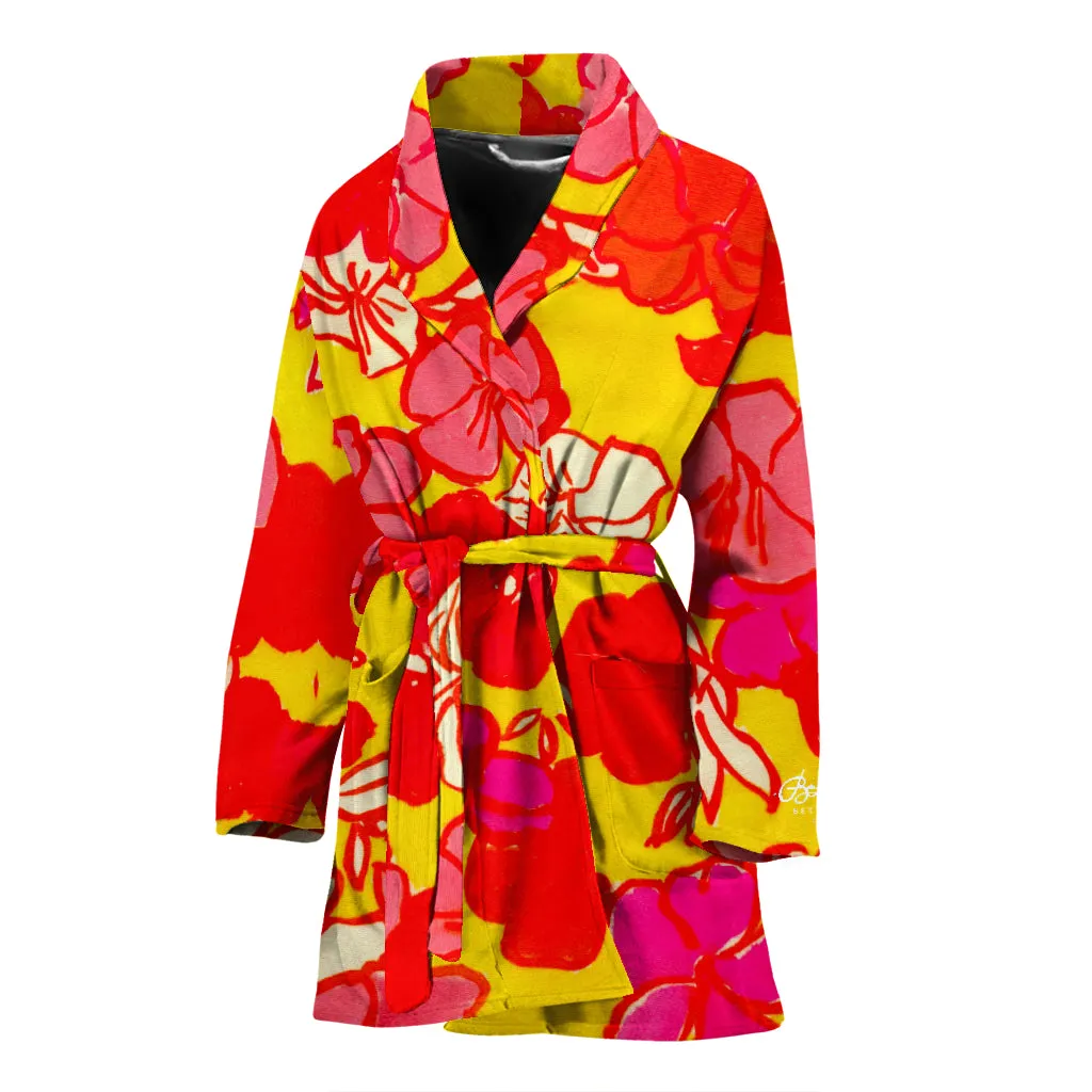 Sixties Floral Bath Robe - Women