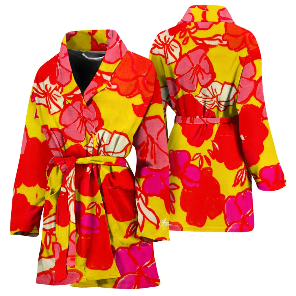 Sixties Floral Bath Robe - Women