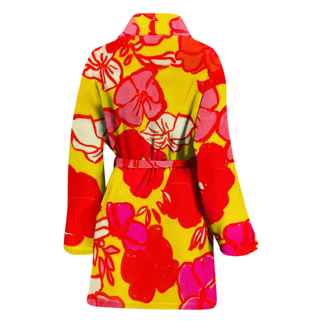 Sixties Floral Bath Robe - Women