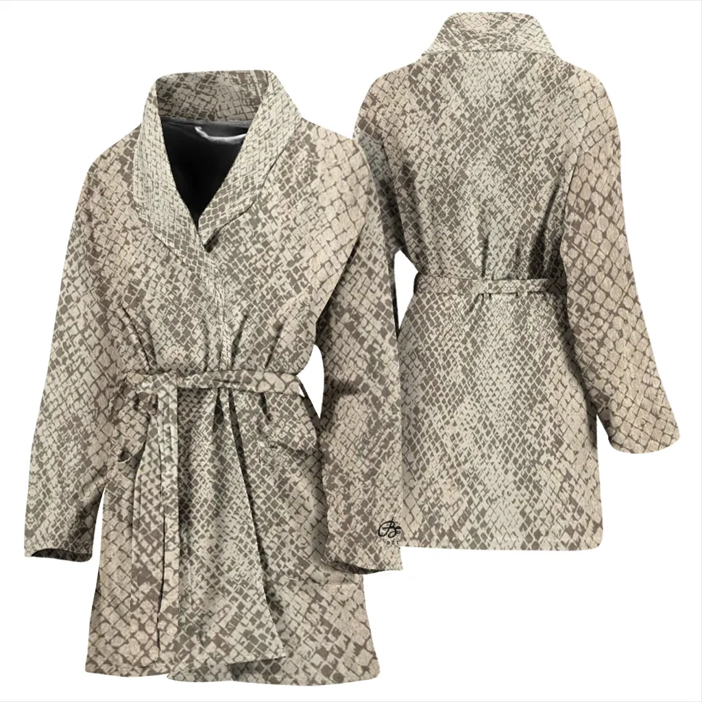 Snake Print Bath Robe - Women