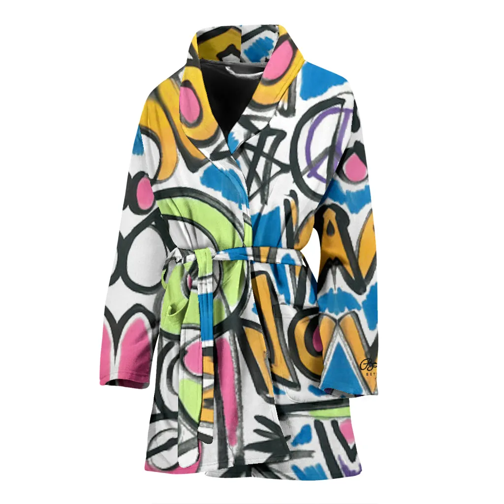 Stop War Now Graffiti Bath Robe - Women