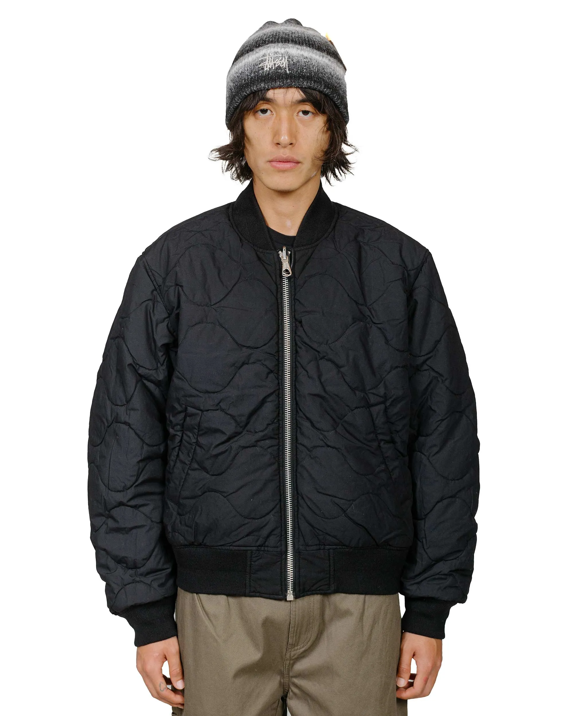 Stüssy Quilted Bomber Waxed Black