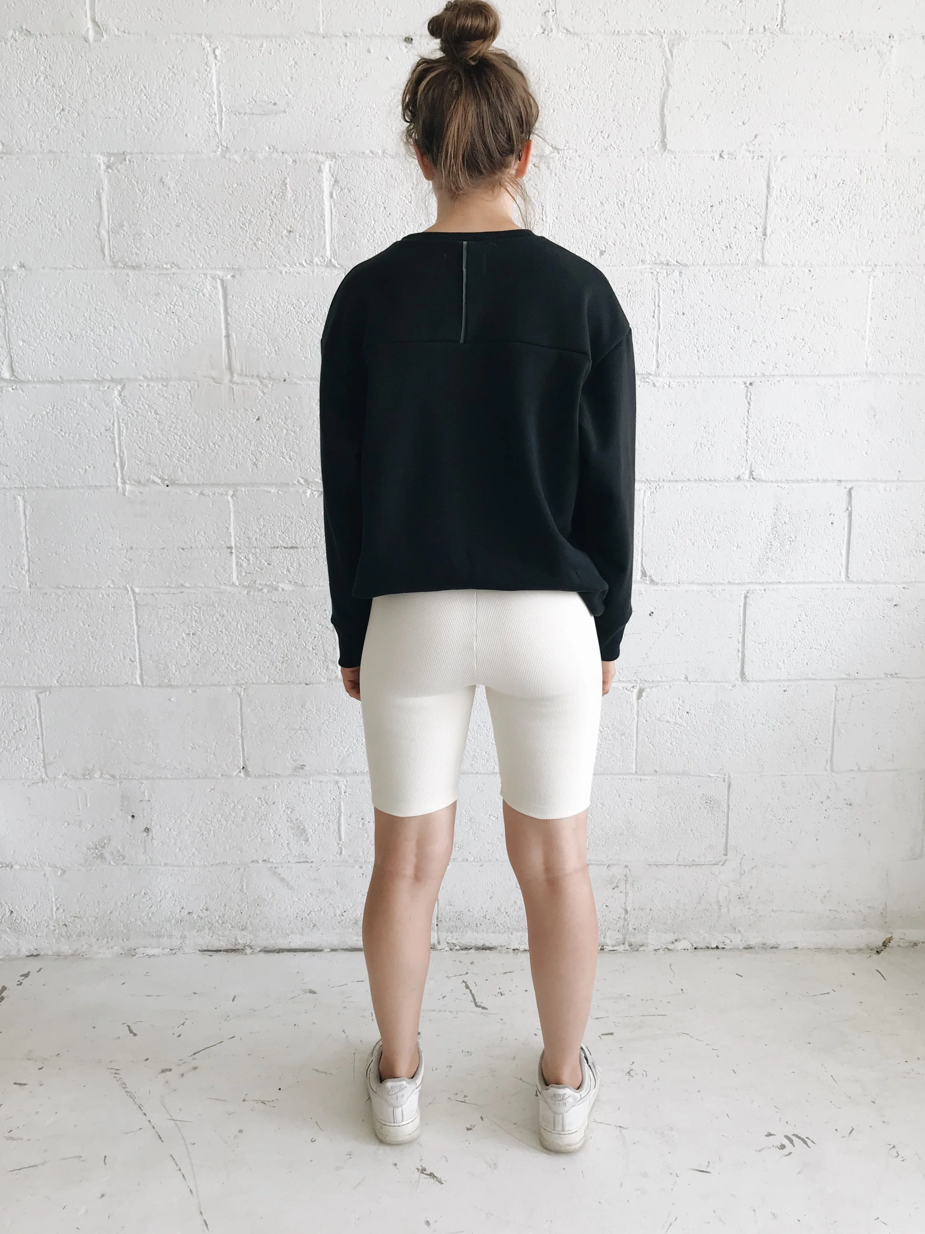 TUCK cream biker short