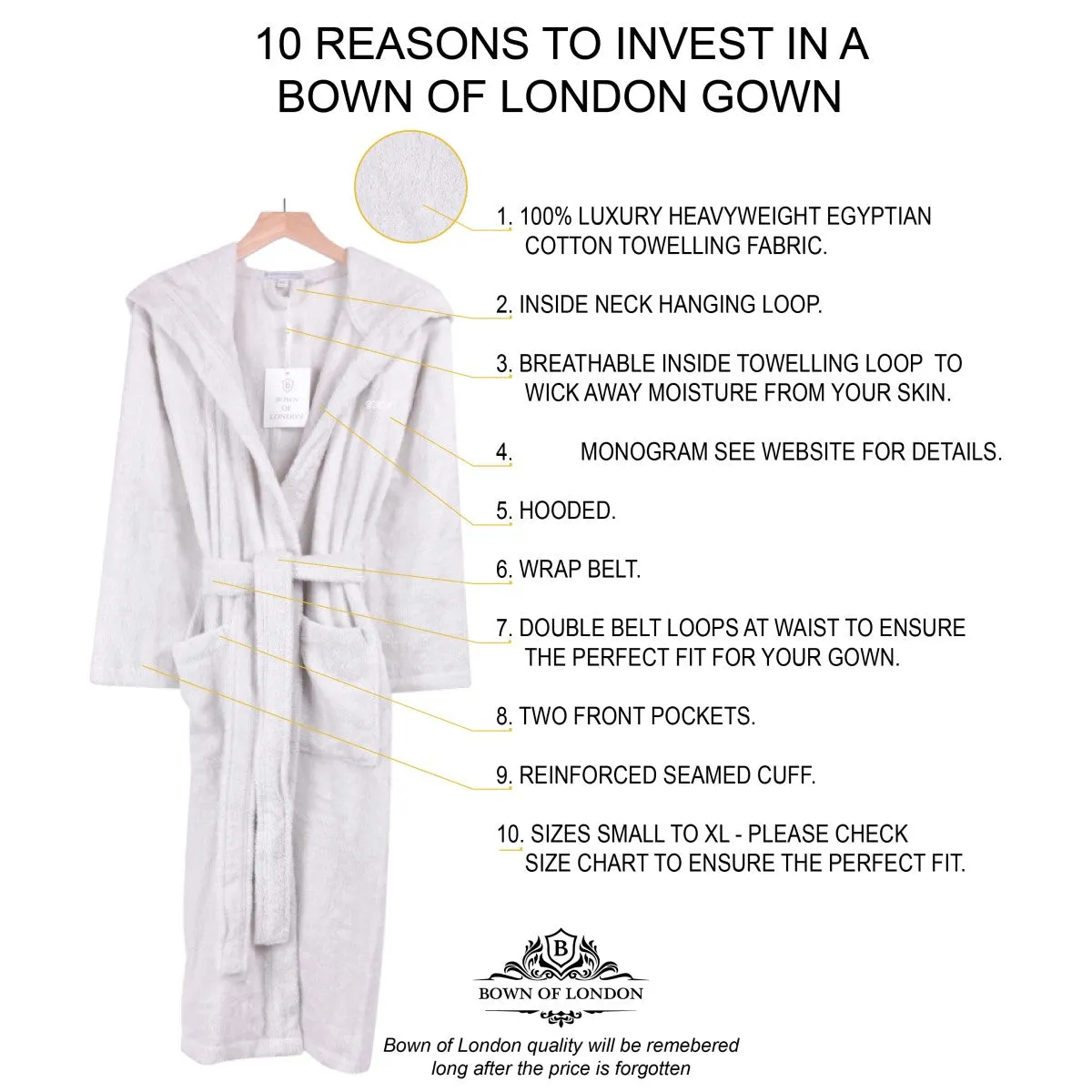 Women's Hooded Towelling Bathrobe - Pale Gray