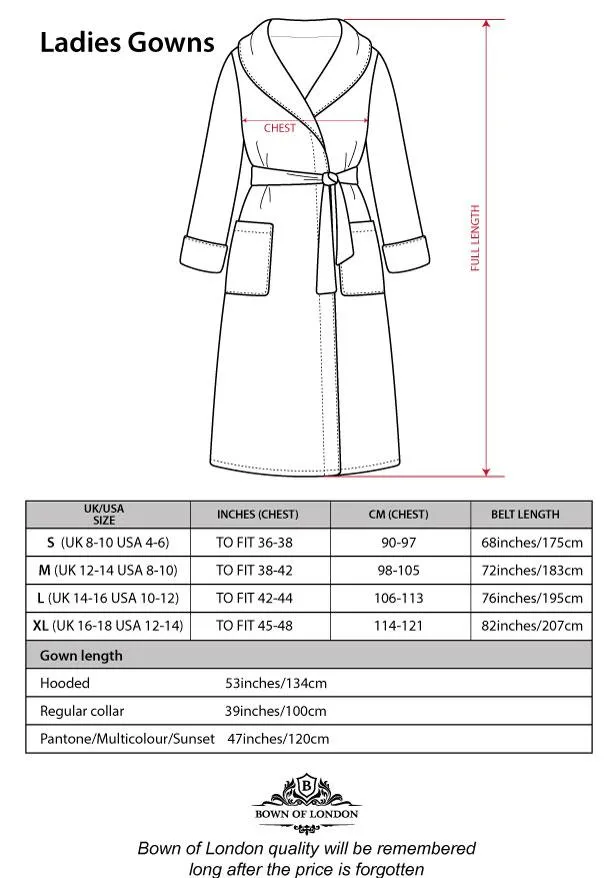 Women's Hooded Towelling Bathrobe - Pale Gray