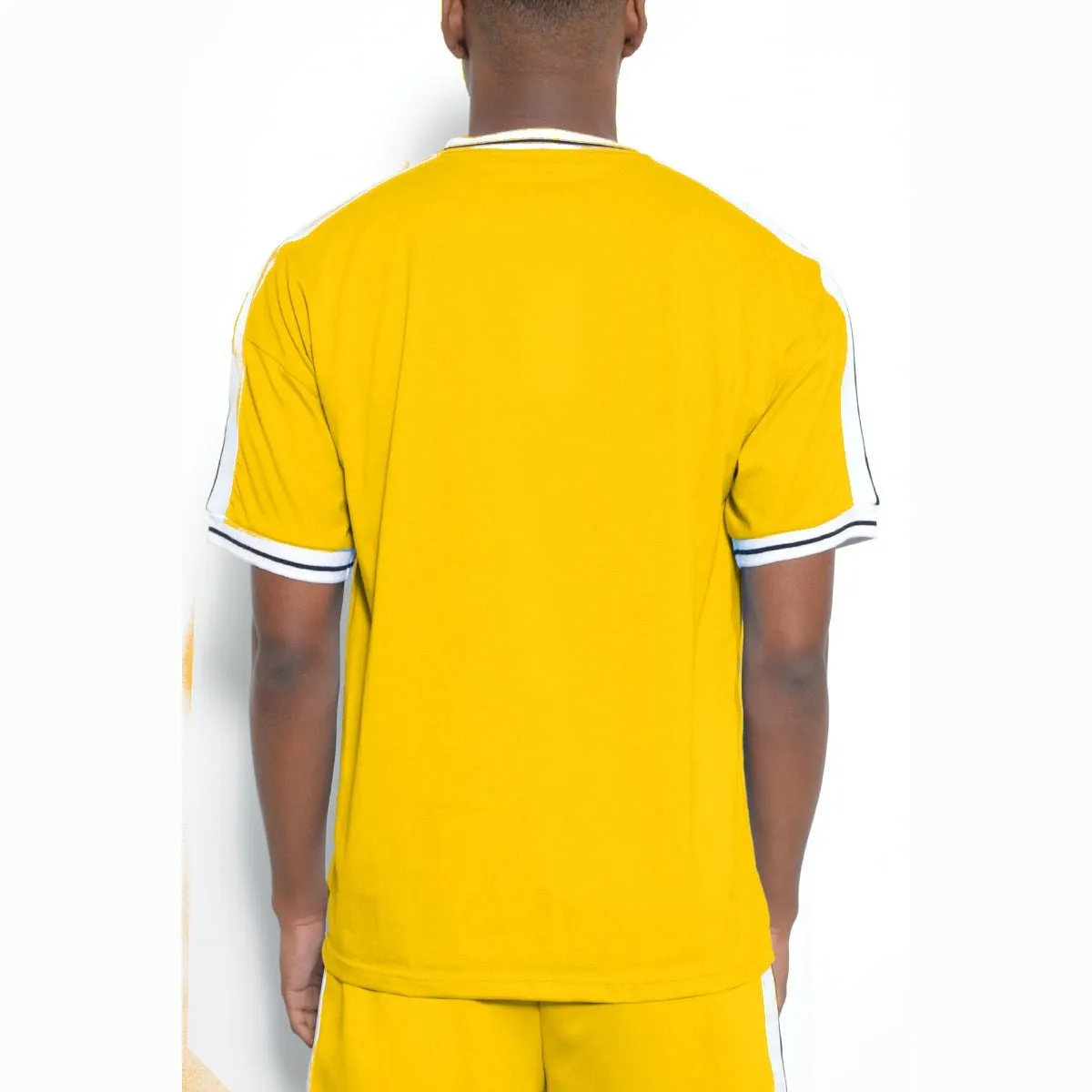 Yellow Side Stripe Tape Short Set